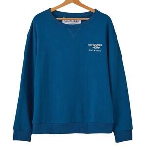 Strangers Only Blue Sup Club Crewneck, Size L, New with Tag MSRP $80